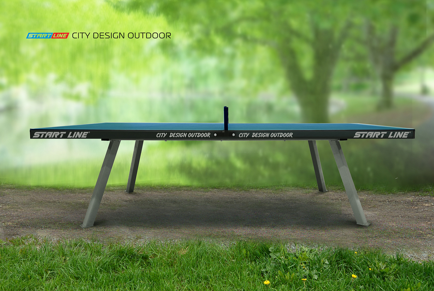 Новый теннисный стол City Design Всепогодный. Современный дизайн антивандальной модели