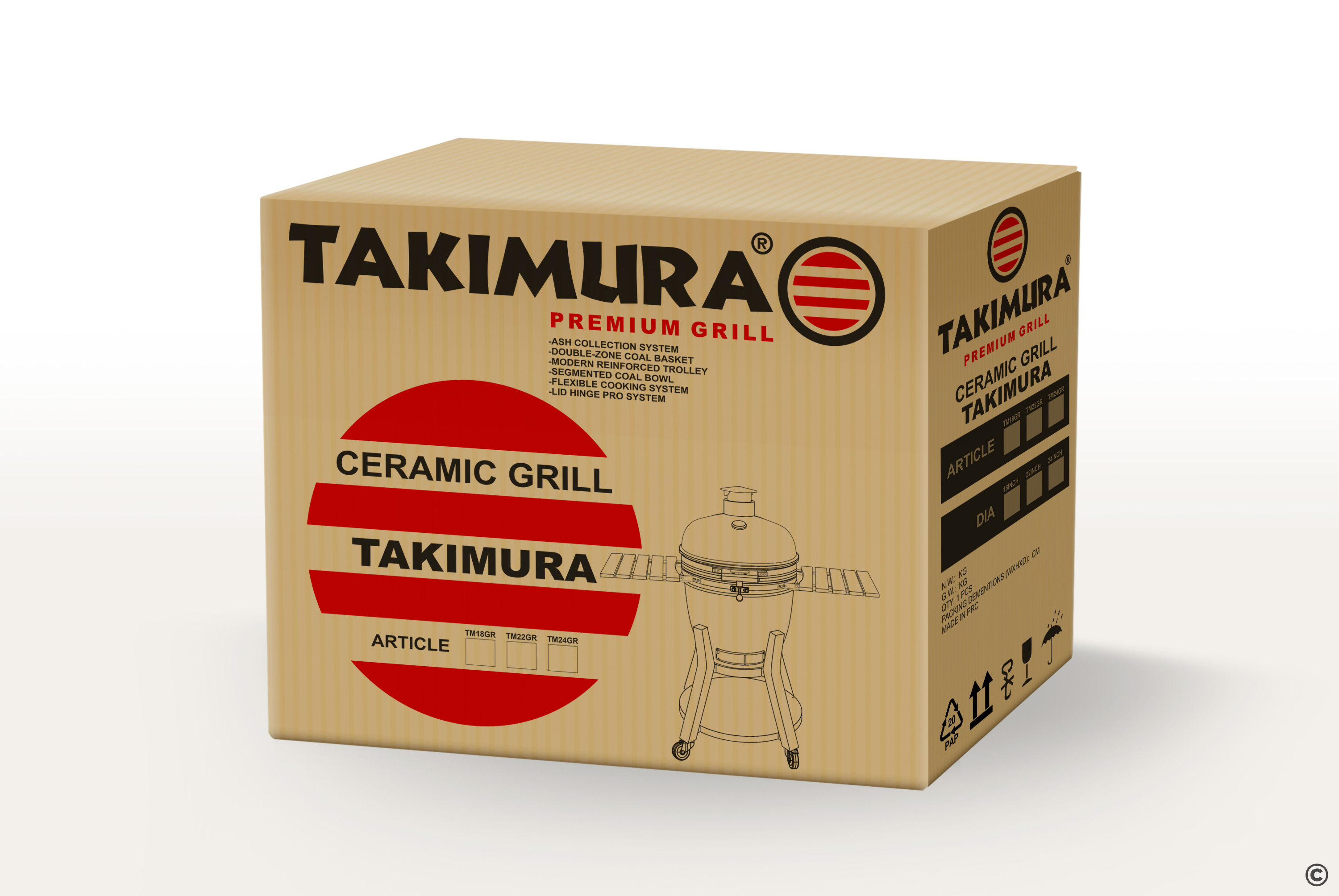 Керамический гриль Takimura 22 дюйма (графит) Фото №17