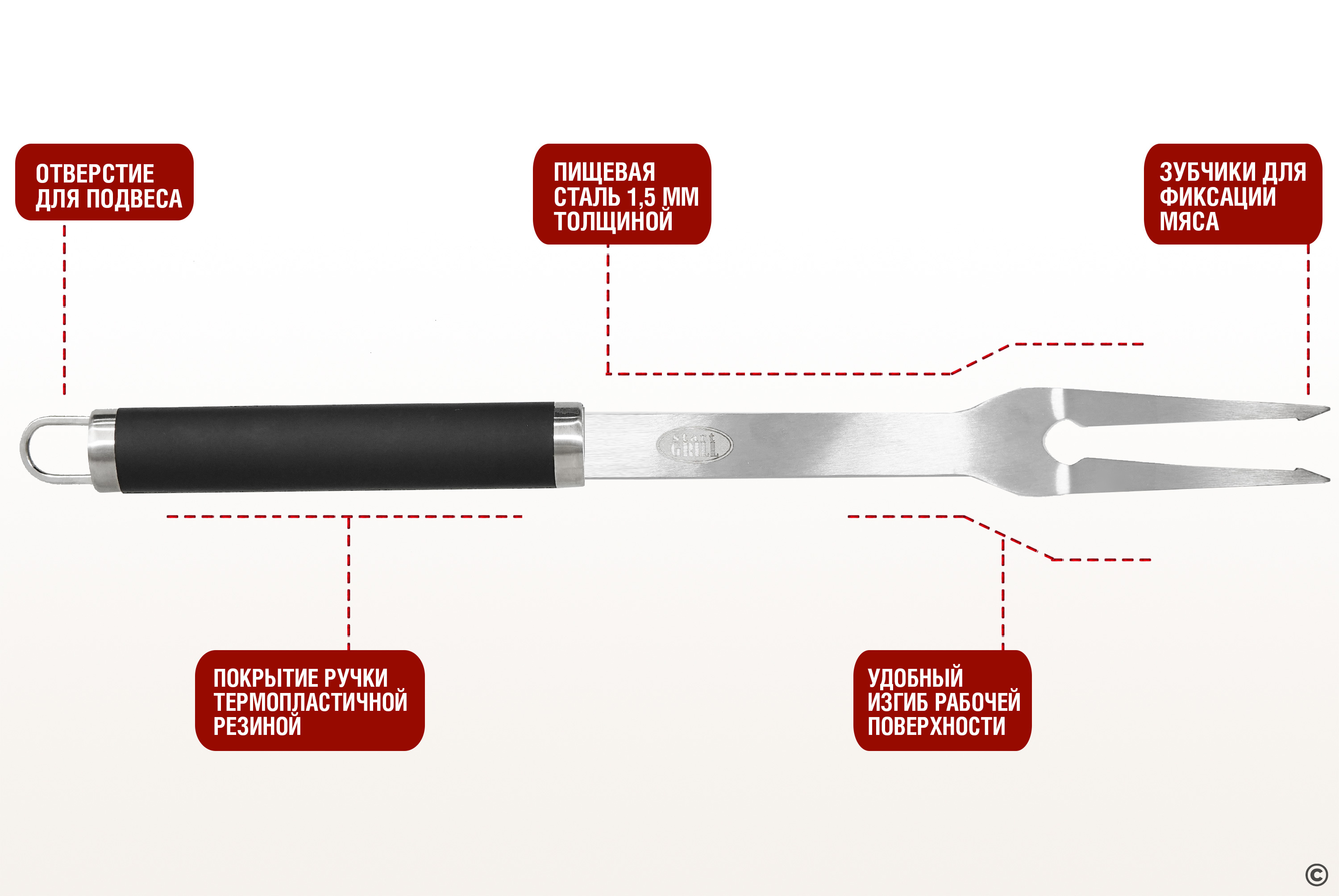 Набор для гриля (в коробке: лопатка, вилка, щипцы) Фото №4
