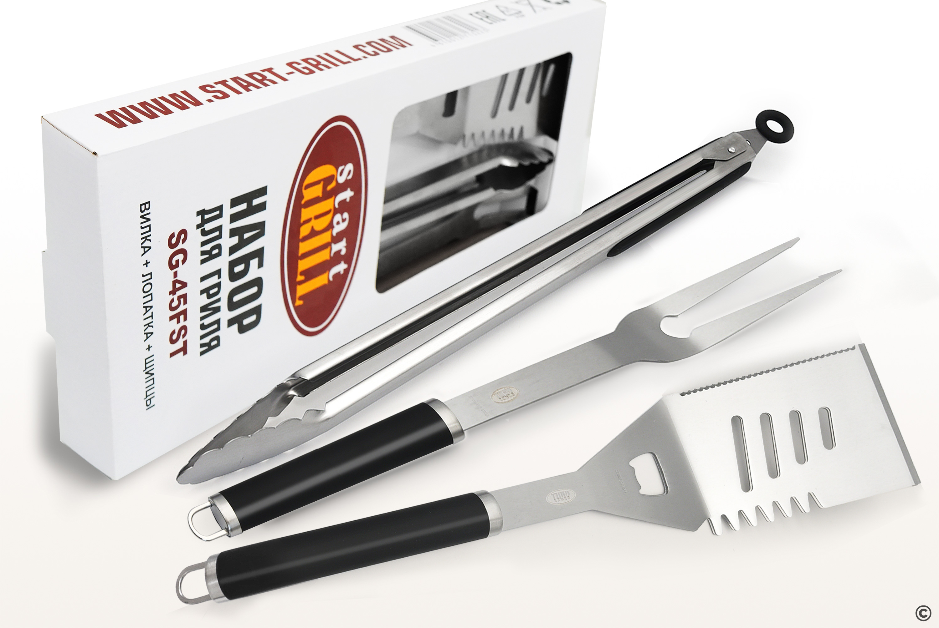 Набор для гриля (в коробке: лопатка, вилка, щипцы) Фото №2