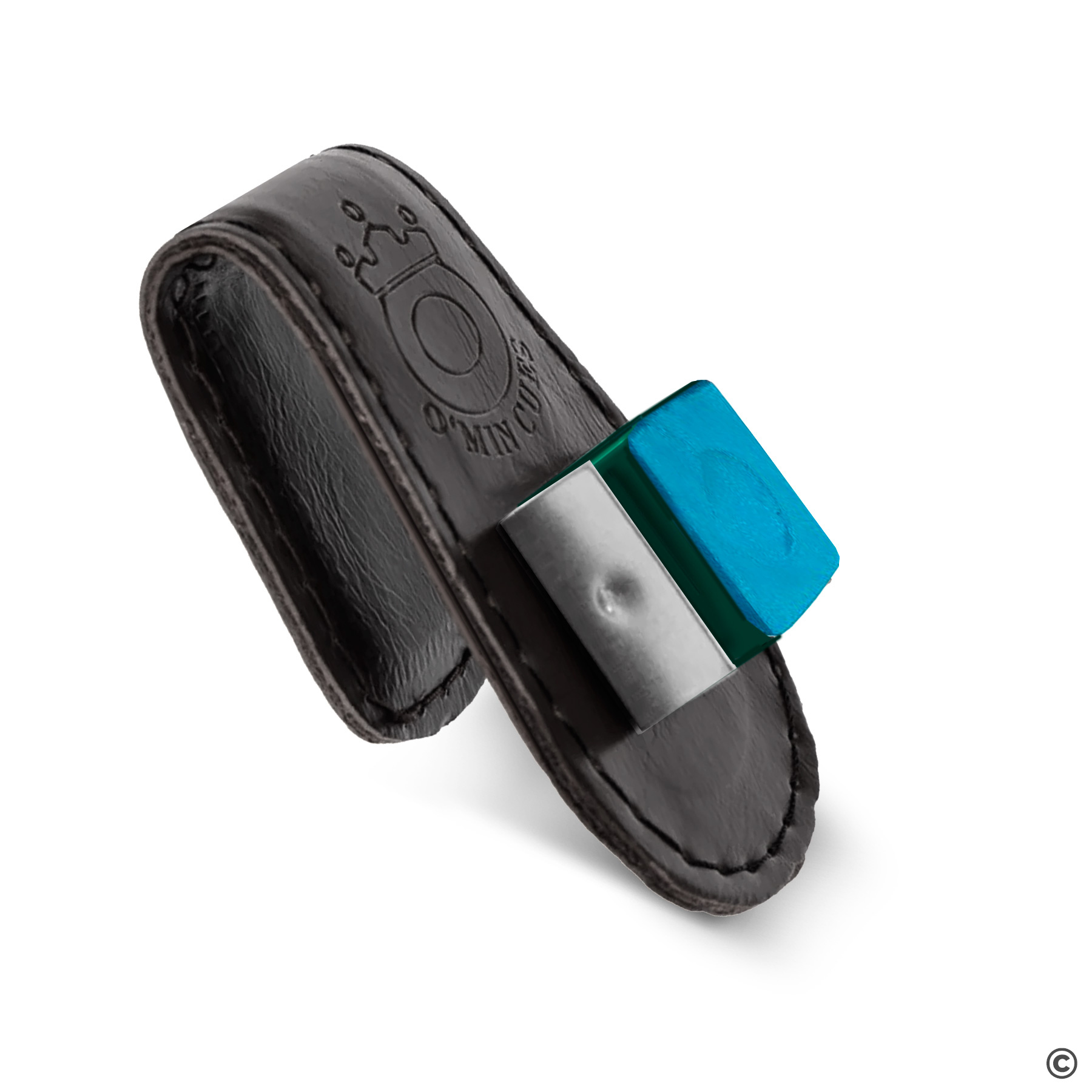 Держатель для мела кожаный открытый черный Фото №3