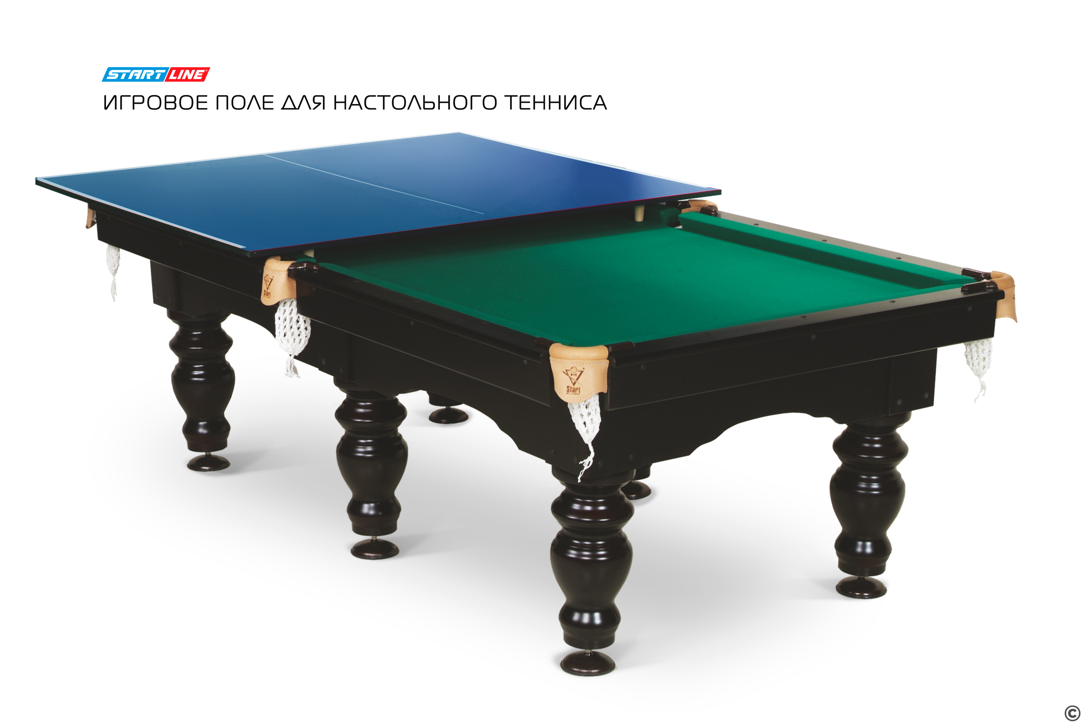 Игровое поле для настольного тенниса для бильярдного стола blue Фото №2